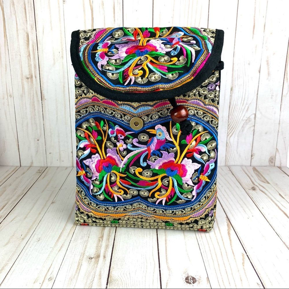 Boho Embroidered Colorful Floral Ethnic Backpack
